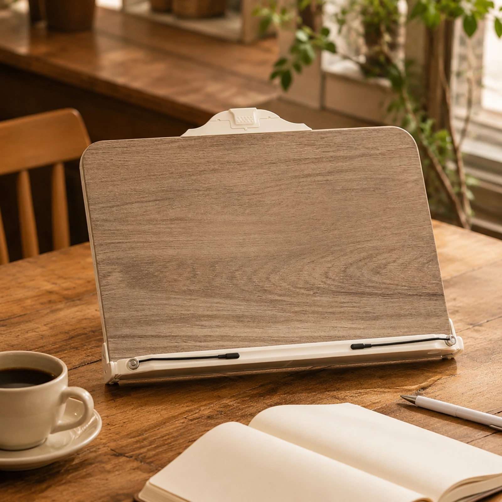 Foldable Desktop Reading Stand No Assembly Required Reading Stand with Phone Holder Angle-Adjustable Book Rest with Pen Groove