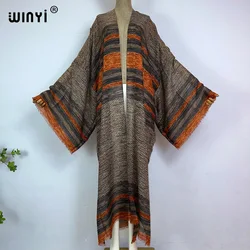 Kimono WINYI letni nadruk kaftany boho dla kobiet elegancki kardigan seksowna wakacyjna odzież plażowa maxi strój kąpielowy wieczorowy