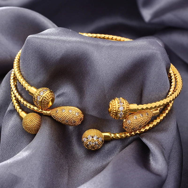 

Bangles For Women Nigerian Jewelry Bead Gold Color Bracelets Nigerian Bracelet