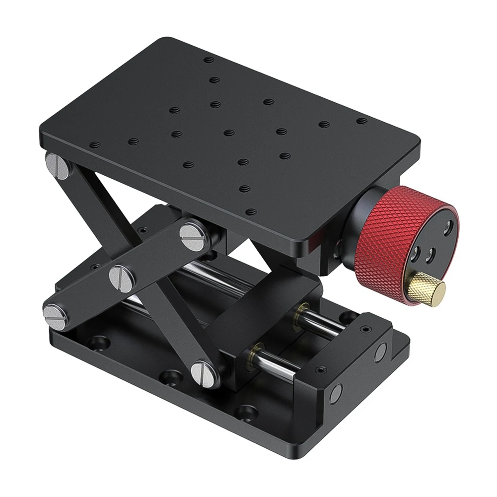 

2025 Trend Aluminum Alloy Precise Manual Lift Platform Lab Jack Elevator Scissor Type Lifting Travel 55Mm