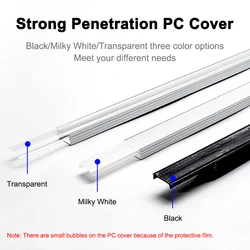 50cm Black/Silver Led Aluminum Profile U Channel Milky Transparent PC Cover Bar Lamp For Cabinet Closet Decor Linear Strip Light