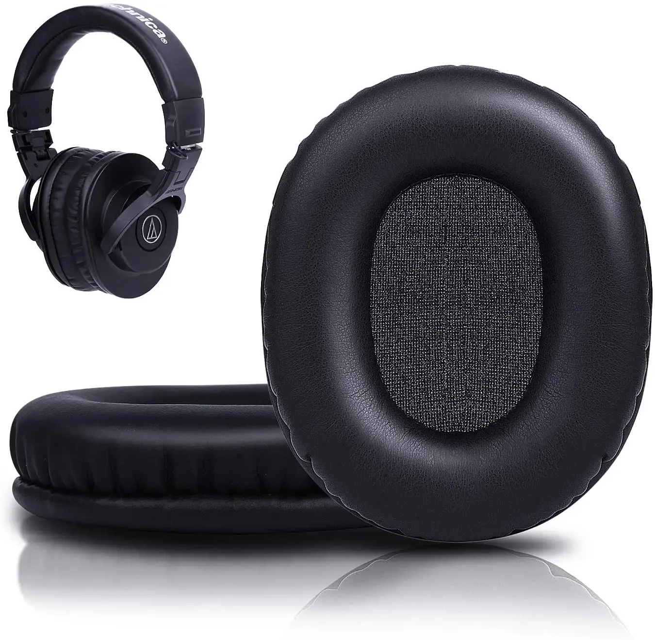 Replacement Earpads for Audio-Technica ATH M50X M40X M30X M20X Monitor Headphones with Protein Leather & Memory Foam Ear Cushion
