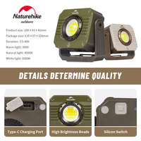 Naturehike Camping Light Outdoor Floodlight LED Work Light Waterproof Rechargeable Portable Magnetic Tent Lamp 48h Endurance