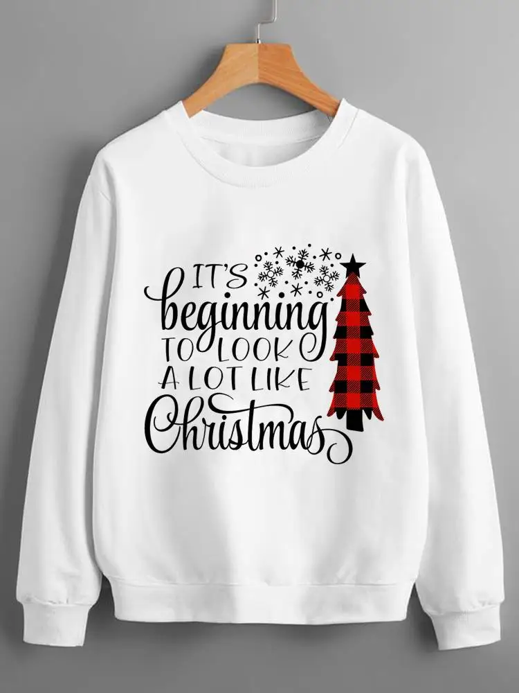 

Plaid Tree Style 90s Trend Holiday Pullovers Christmas New Year Fashion Clothing Women Ladies Print Lady Graphic Sweatshirts