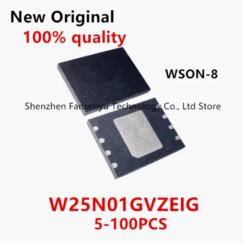 

(5-100piece) 100% New W25N01GVZEIG 25N01GVZEIG WSON-8 3V 1Gb serial NAND flash memory chip IC Chip Stock Wholesale