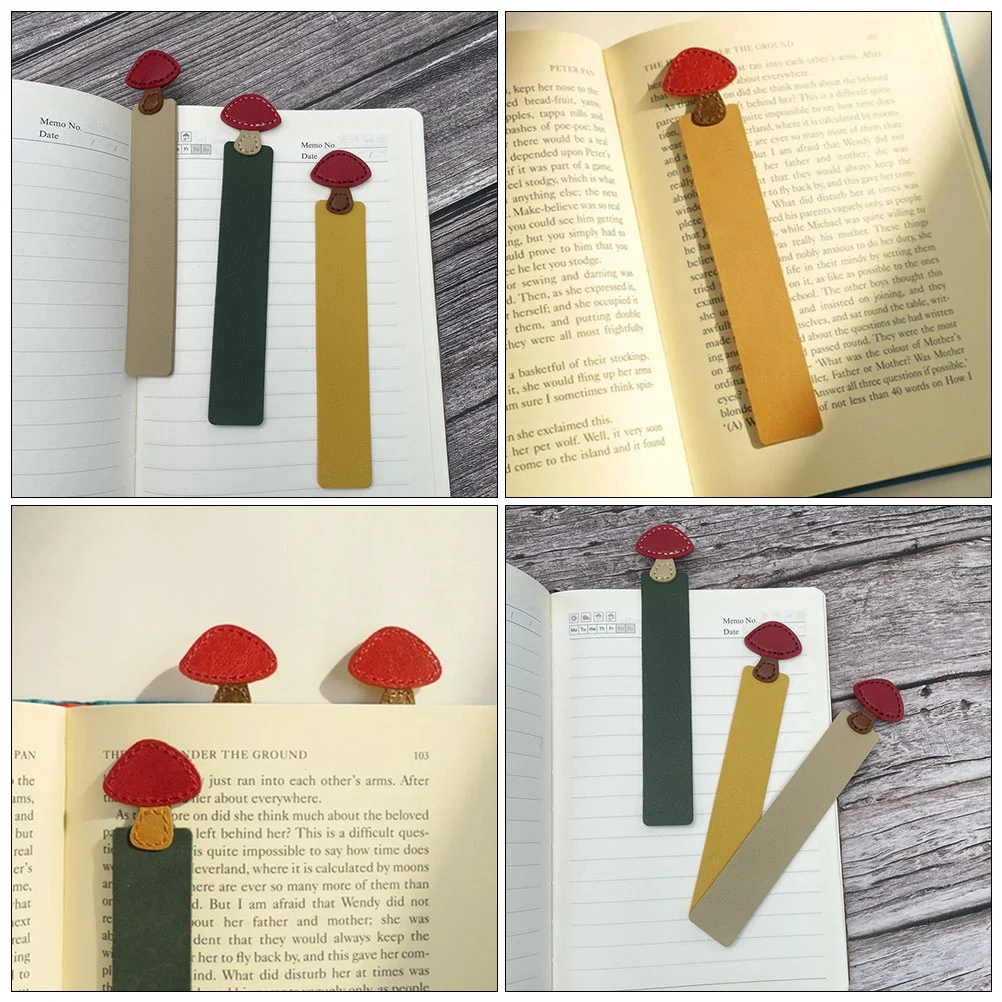 3 Pcs Mushroom Bookmark Artificial Marker Page Folder Reading Bookmarks Tabs