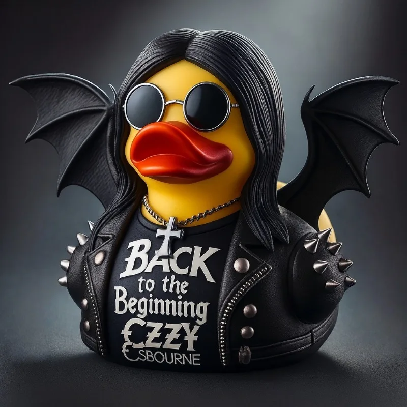 Rock Style Cosplay Rubber Duck Ornament, Trendy Duck Collectible, Creative Desktop Art Decor Gift Craft