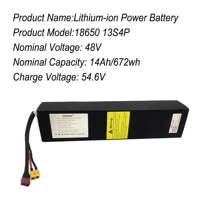 18650 13S4P 48V 14000mAh for Kugoo Electric Scooter M4 14Ah 672Wh Li-ion Pro Battery pack Built in BMS