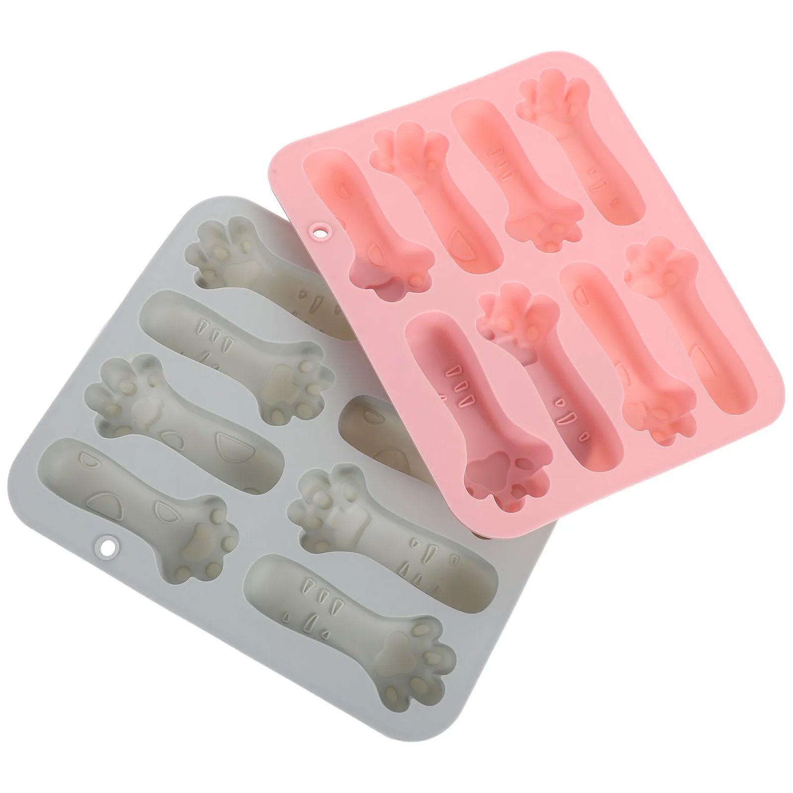 2 Moldes de Silicona de Chocolate con Forma de Huella de Gato, Antiadherentes, para Hornear Pasteles, Dulces, Gelatina, Postres, Fondant, Galletas y Snacks