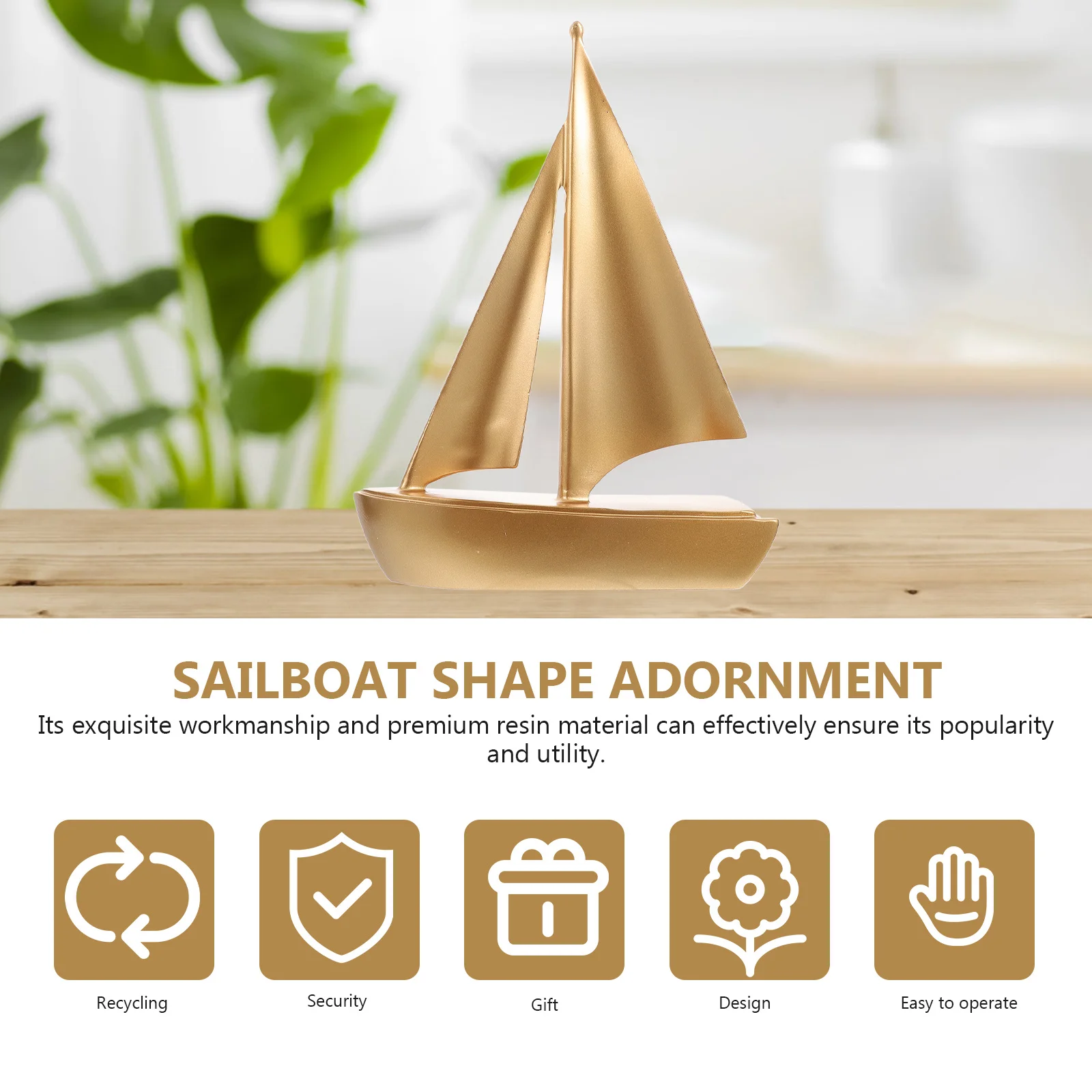 

Resin Sailboat Decoration Artistic Desktop Office Decor Housewarming Gift Marine Adornment Home Decorative Figure Desk Accessory