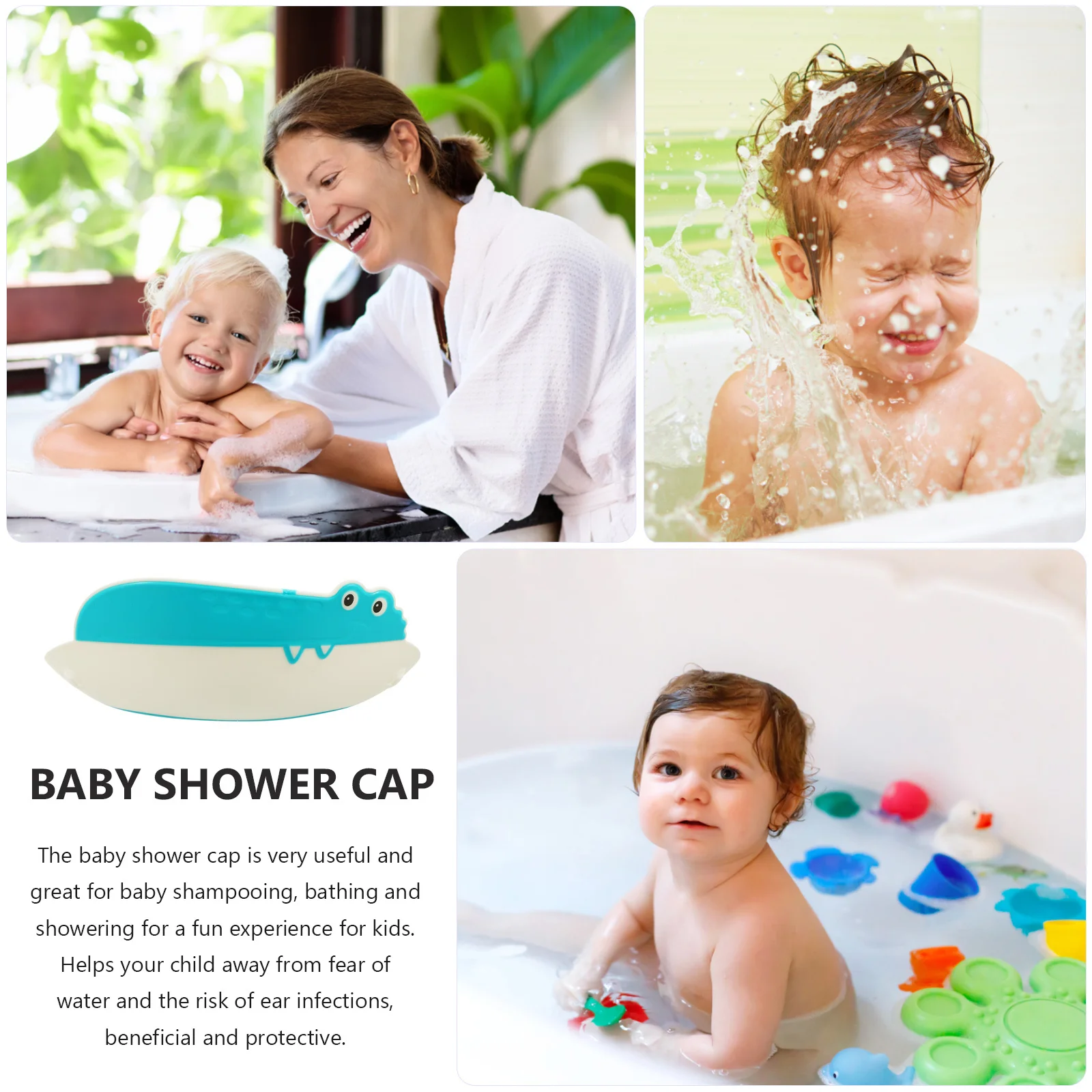 

Детская шапочка для мытья волос, водонепроницаемая регулируемая шапочка для ванны, защитный детский шампунь, шапочка для душа с героями мультфильмов, детские шапочки для ванны