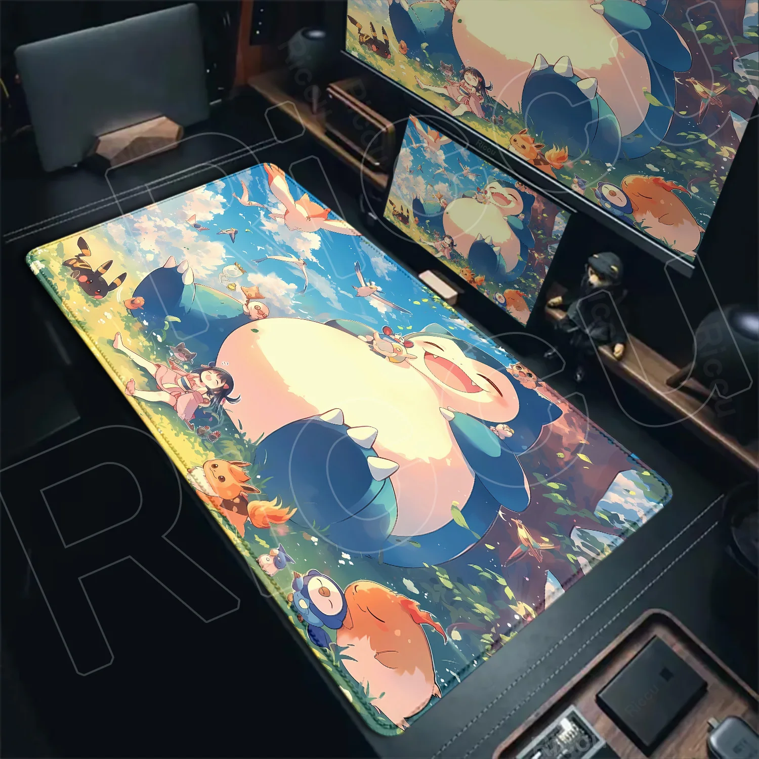 

Kawaii Cute Fat Snorlax Mousepad Pokemon Computer Game Locking Edge Non-slip Mouse Pad Large Laptop Gaming Keyboard PC Desk Mat