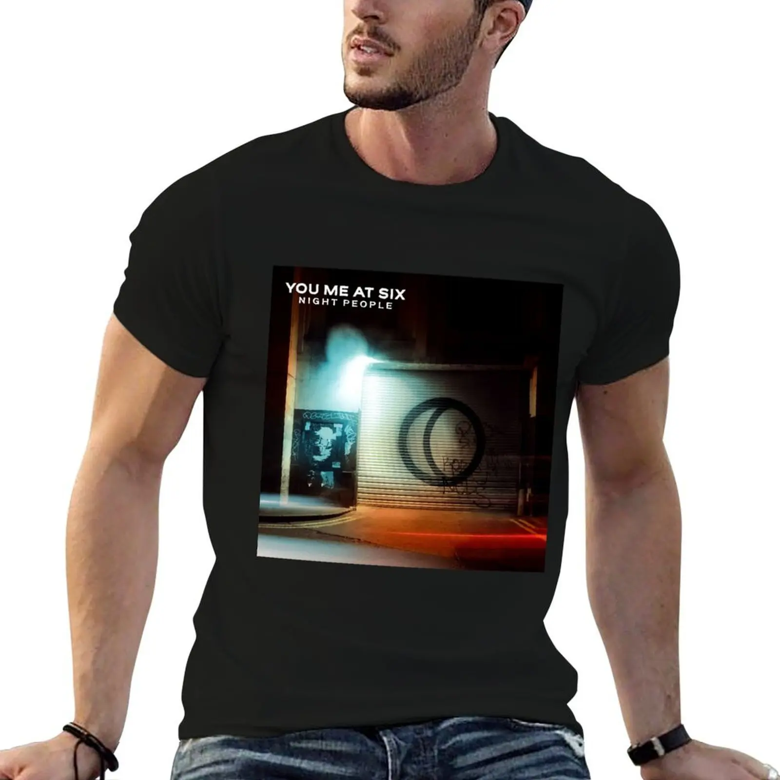 Night people T-Shirt blue lock blacks fitted t shirts for men