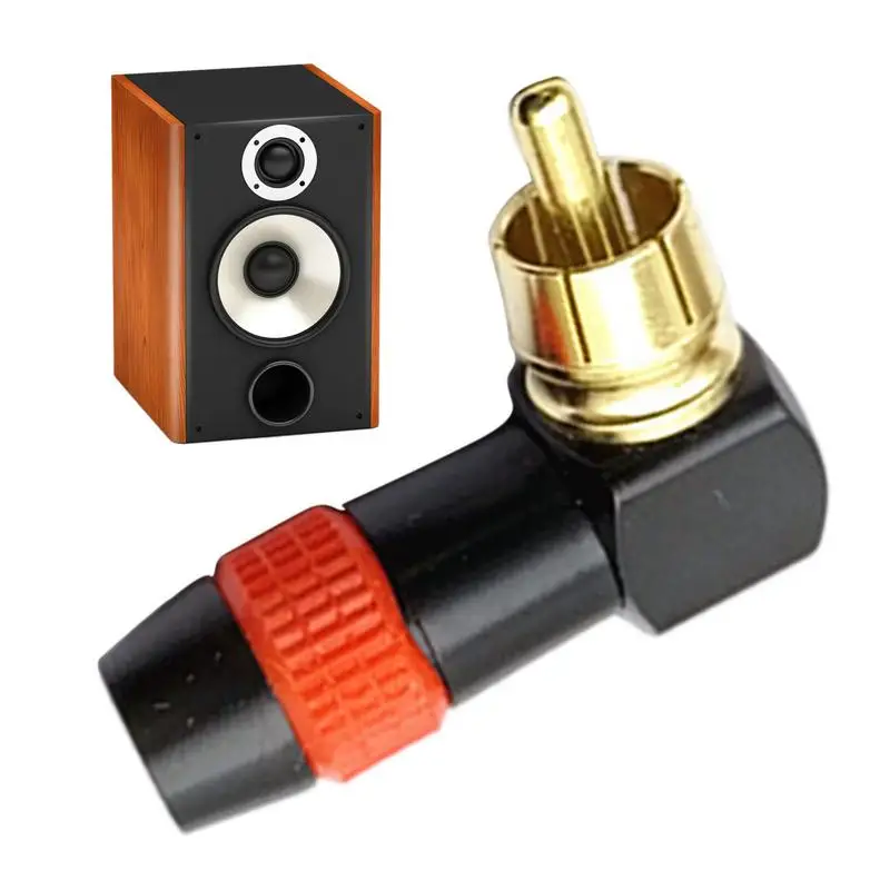 Speaker Wire Connector L Shaped Copper Male Plug AV Plug Audio Phono Solder Welding Connector For TVs Speakers Computers Cameras