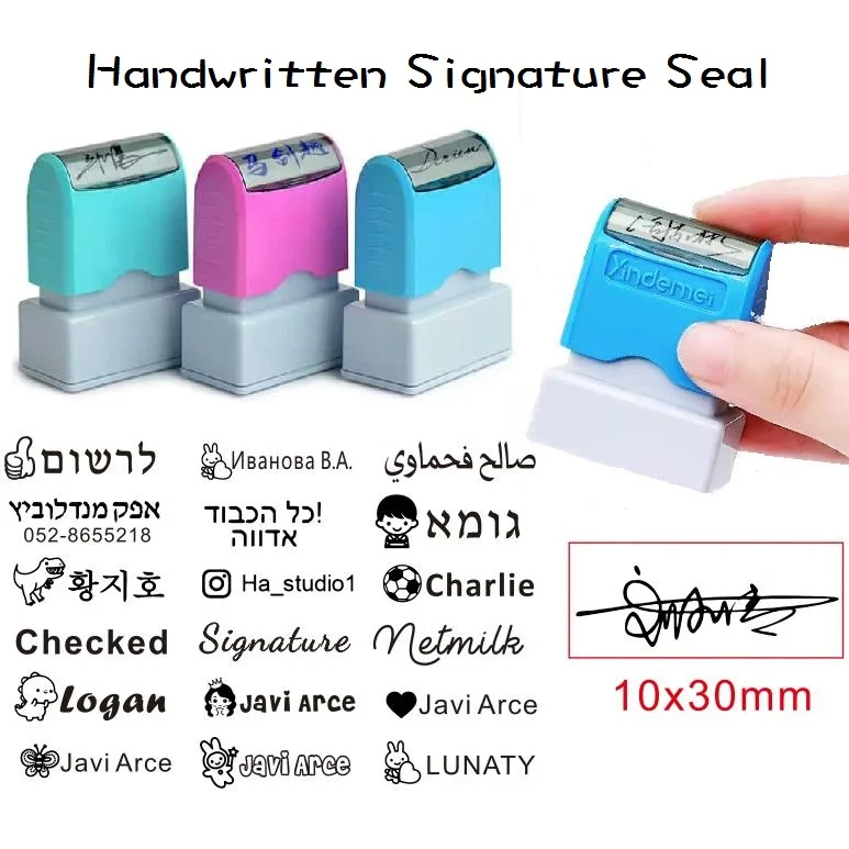 Custom Baby Name Stamp Teacher Ink Stamp Signature Calligraphy Selfing-Inking Personalized Letter Stamp For School Student Cloth