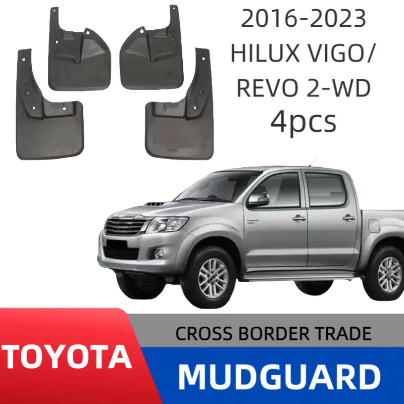 

4PCS For Toyota Hilux 2WD Car Mudguards Cover Front and Rear Parts Splash Proof Cars Mudguard Mud Flaps Wheel Guards Accessories