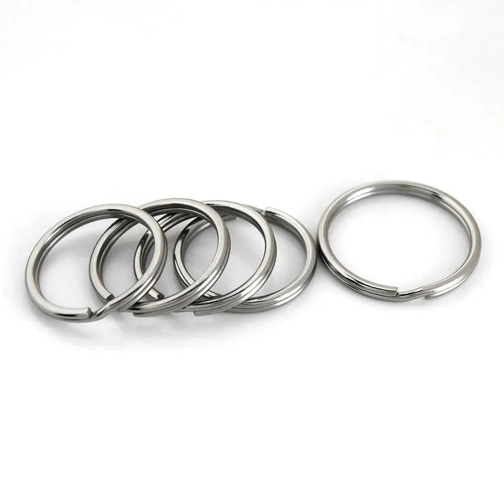 5pcs Metal Round-wire Split Rings Double Loop Keyring 10-38mm Keychain Keys Holder DIY Leather Craft hardware Stainless Steel