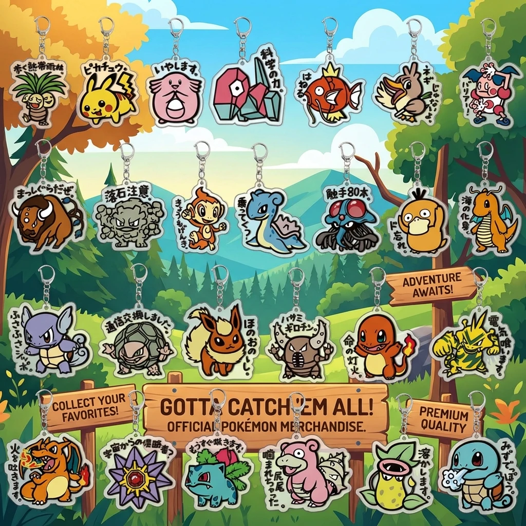 

Акриловый двусторонний брелок Pokemon с Пикачу и Чармандером, новые аниме-аксессуары, подвесное украшение