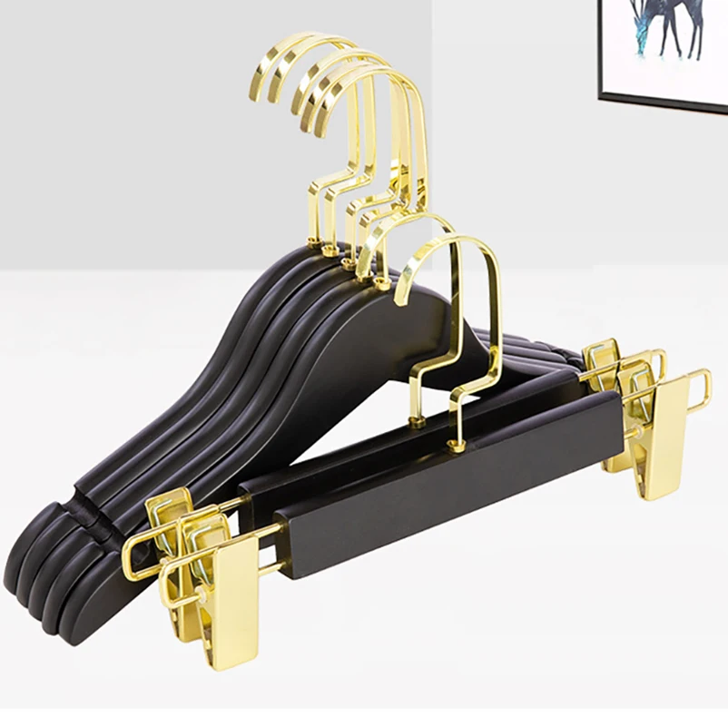 

44CM Wooden Clothes Hanger for Suit Closet Organizer,10Pc, Anti-slip Coat Hanger Trousers Rack Wardrobe Space-saving
