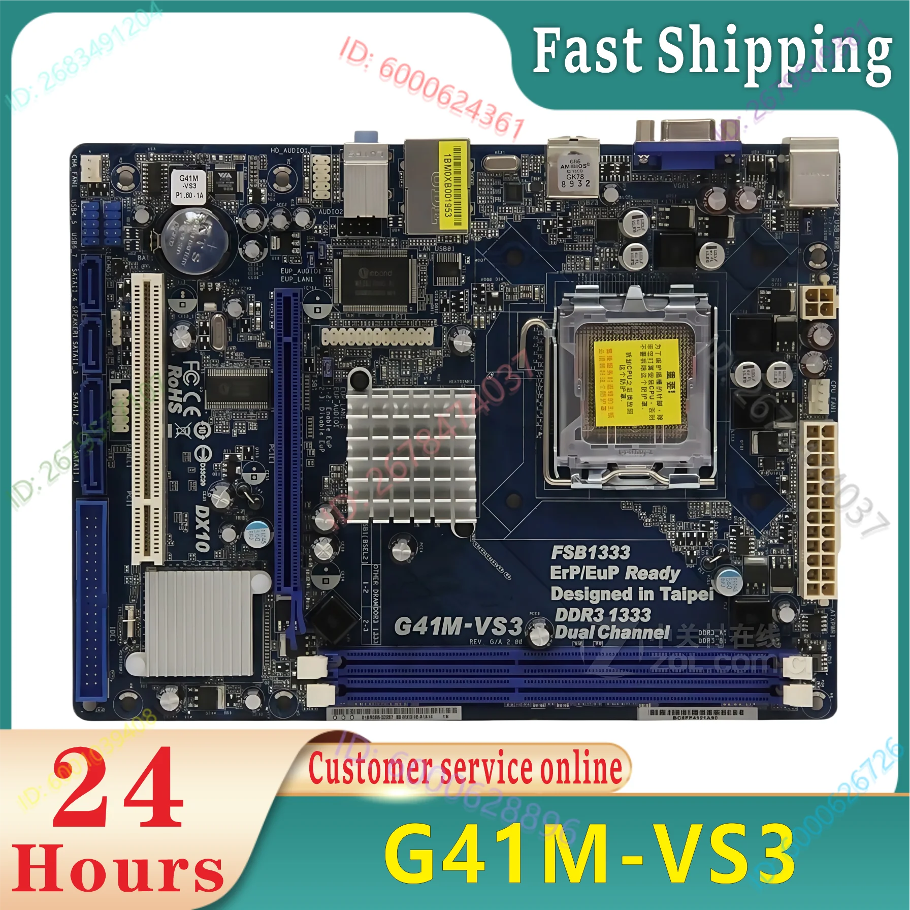 

G41M-VS3 LGA 775 DDR3 100% Tested OK Fully Work