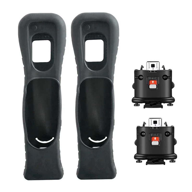 Acelerador adaptador Motion Plus de 2 uds con funda de silicona controlador de Sensor Motion Plus uso para control remoto Wii-[Y03A]