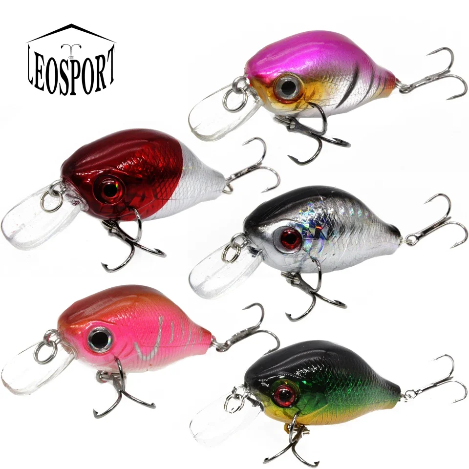 New Arrival Promotion Sale 1PCS 5 Colors Small Hard Crank Crankbaits Fishing Bait 6cm/8.8g Topwater Wobbler Treble Hooks Tackle