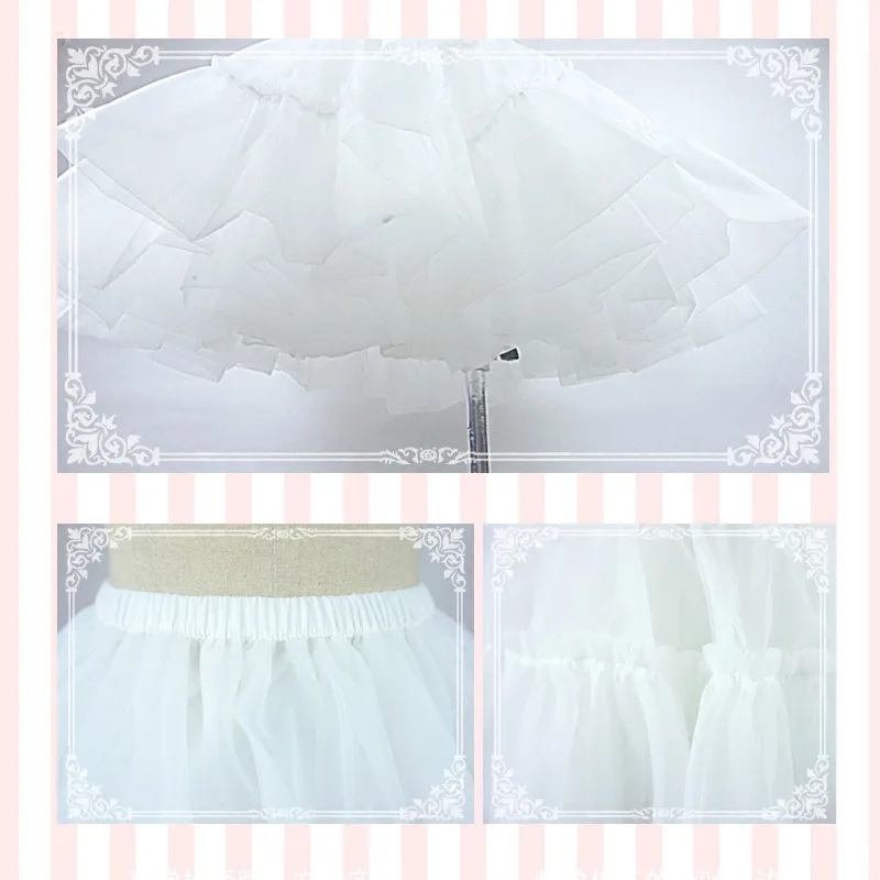 Lolita Witte Gaas Rok Zacht Gaas Zonder Been Dagelijkse Rok Trouwjurk Petticoat Halve Rok Cosplay Gezwollen Rok