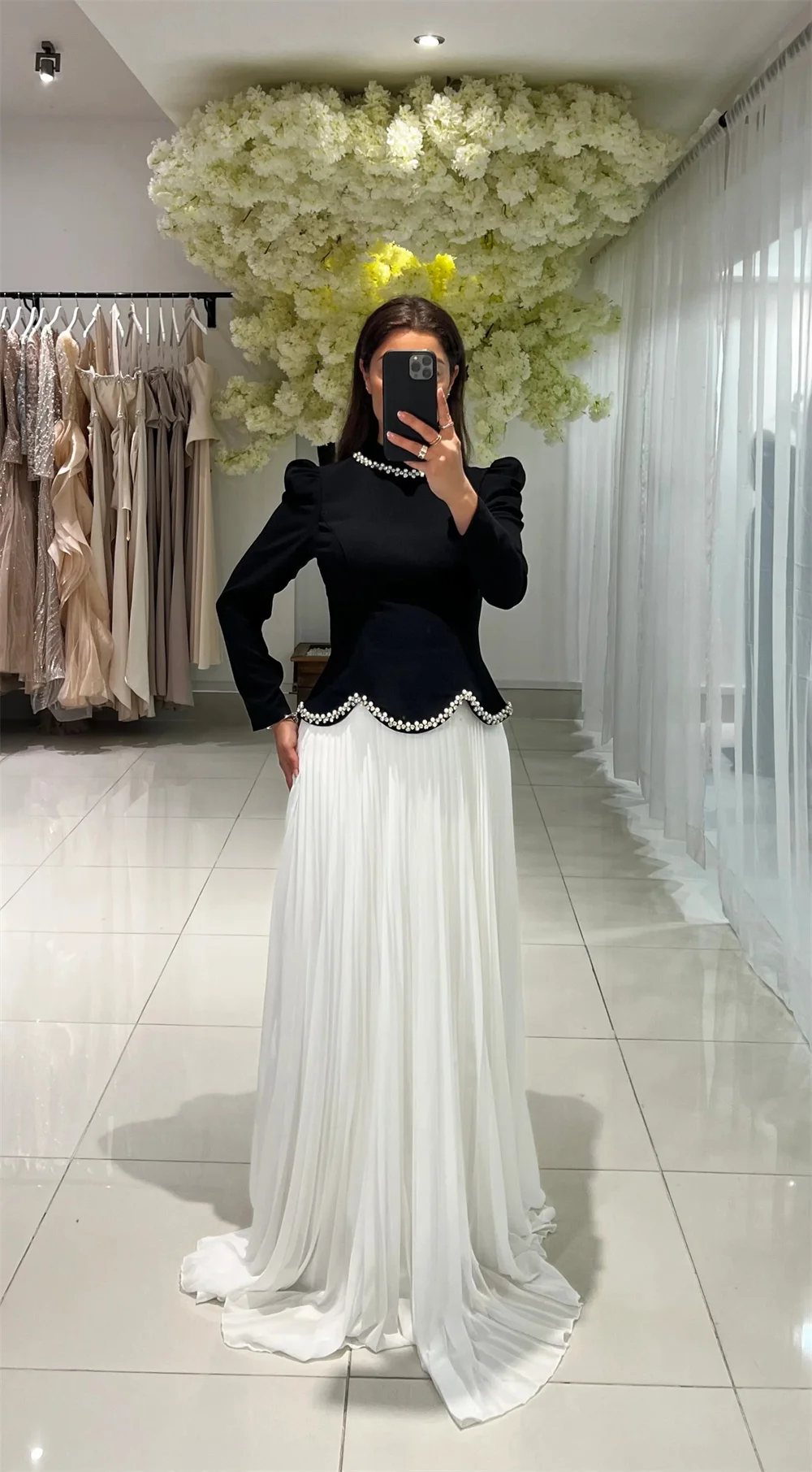 Contessa مخصص ماتي سميكة وصمة عار مشد فستان الحفلة الراقصة ثنيات تنورة شيفون الجلباب دي سواريه الماس العنق فستان الحدث الرسمي #4