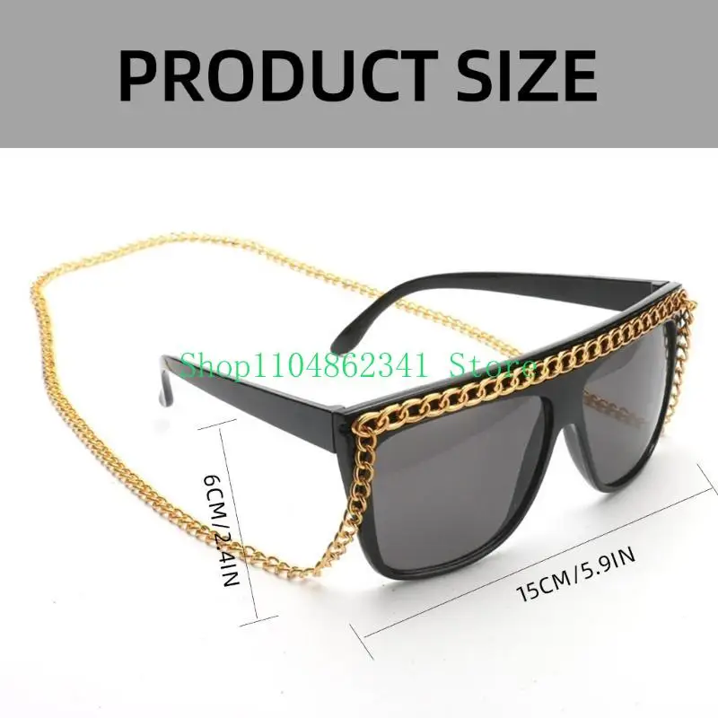 ノベルティコスプレサングラスゴールドチェーンメガネハロウィンパーティー眼鏡アクセサリー男性女性コスプレパーティー日常着