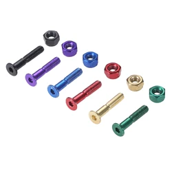 8Pcs Carbon Steel Skateboard Truck Screws with Nuts Longboard Skate Board Bridge Replacement Nail Screw Bolt Hardware 25.4mm/1