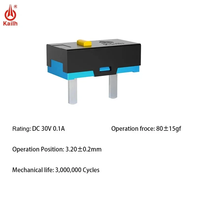 Free Shipping 10Pcs Kailh Micro Switch 30M life Gaming Mouse Micro Switch 2 Pins used On Computer Mice Left Right Button
