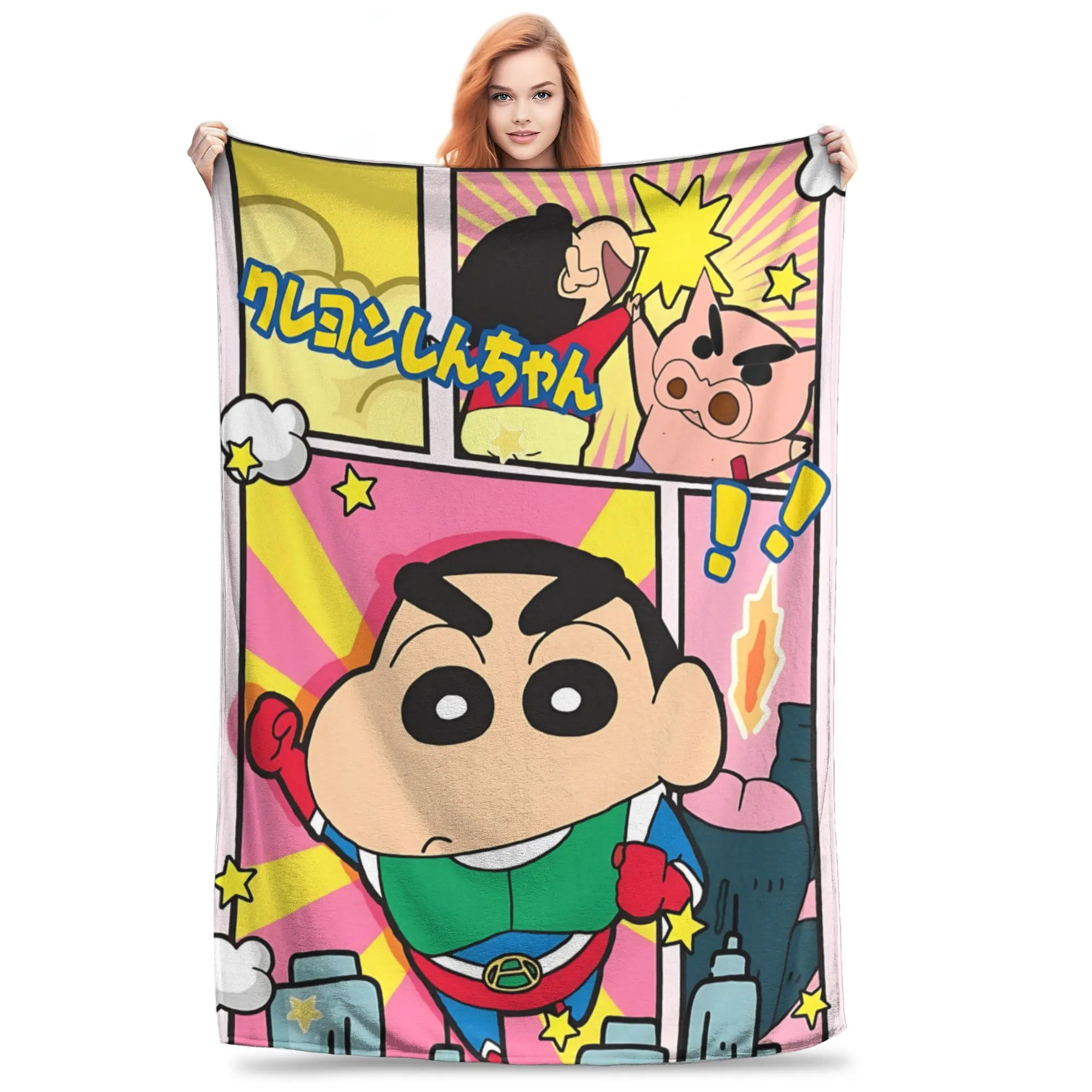 1PC Home Crayon Shin chan‌s Blanket Throw Blanket  Novelty Warm Blanket All Season Gift