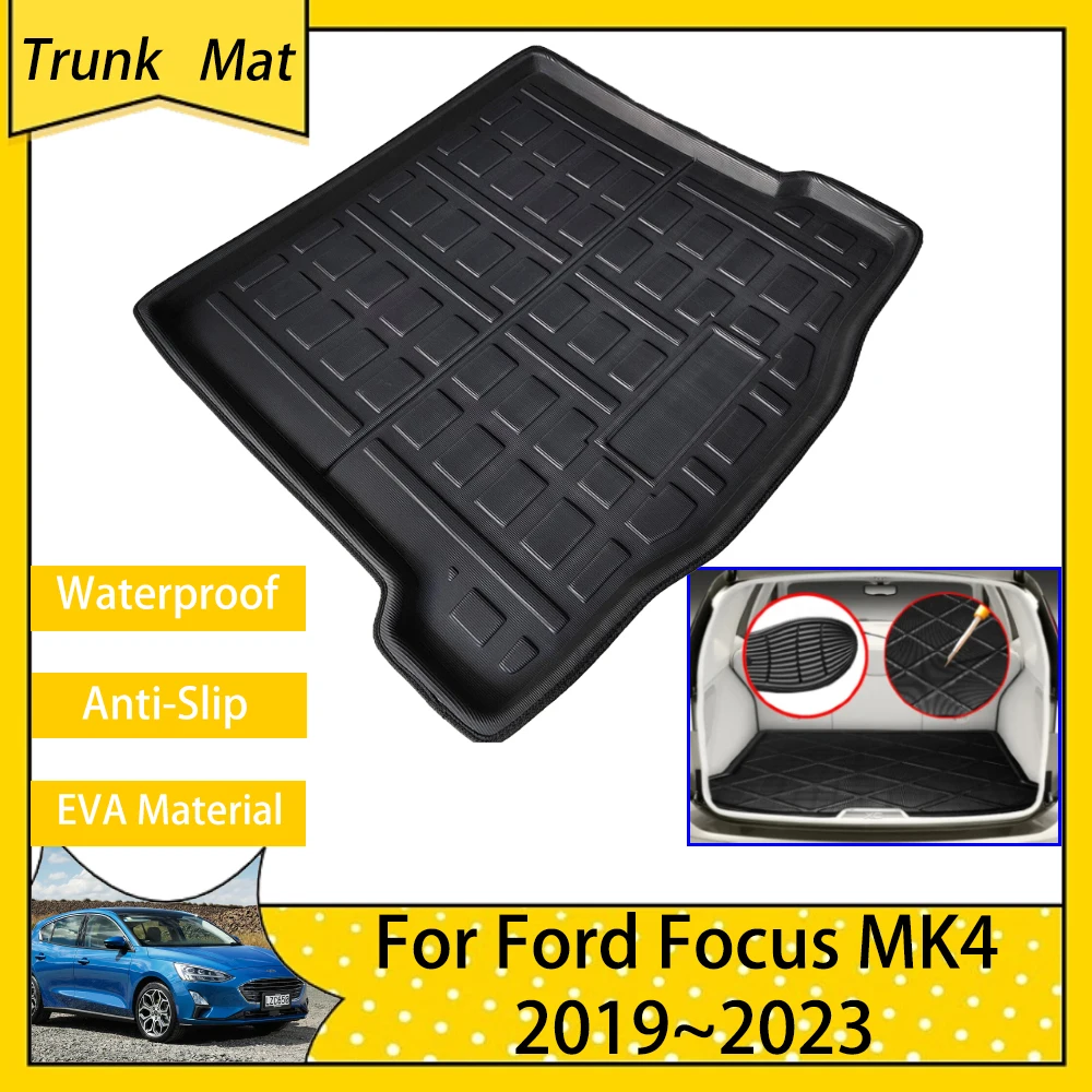 Car Trunk Mats for Ford Focus 4 MK4 Hatchback Sedan C519 2019 2020 2021 2022 2023 Rear Boot Cargo FLoor EVA Carpet Accsesories