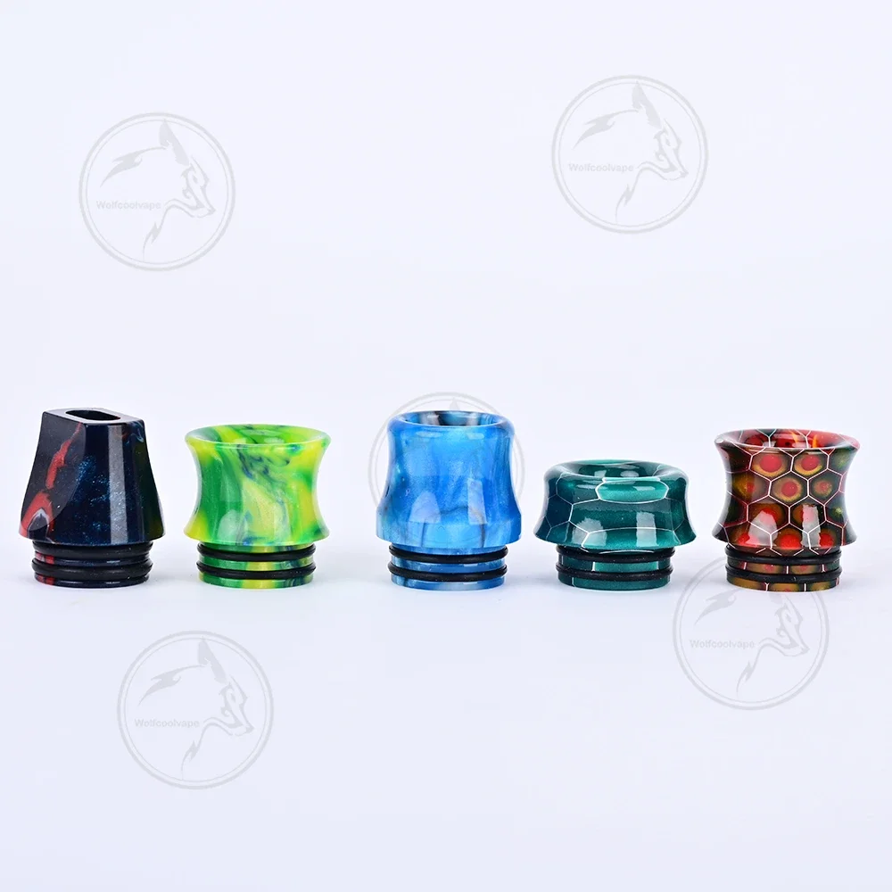 5pcs wolfcoolvape Drip Tips 810 drip tip 810 Drip tip mouthpiece resin random color for Vapes Tanks rda rta rda