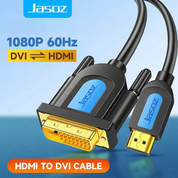 Jasoz HDMI-Compatible to DVI Cable HD 1080P DVI To HDMI Adapter Converter Bidirectional for Xbox PS4 TV Box Projector Monitor