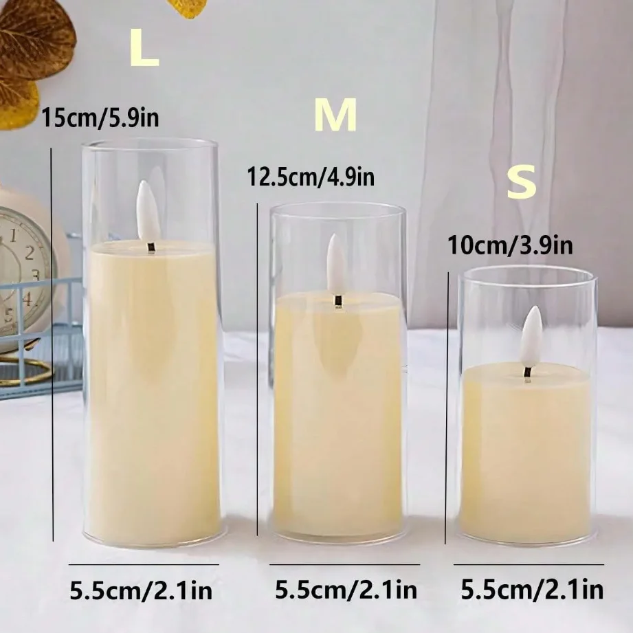 9 pezzi LED candele senza fiamma simulazione di luce acrilico matrimonio romantico candela lampada con telecomando festa di Natale decorazioni per la casa