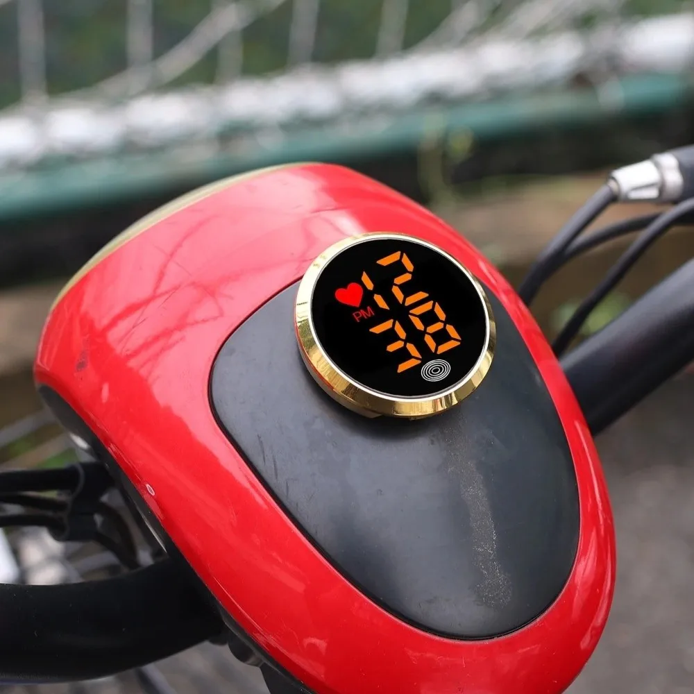 Touch-Activated Car Dashboard Clock LED Time Display Alloy Luminous Car Clock Mini Simple LED Electronic Watch