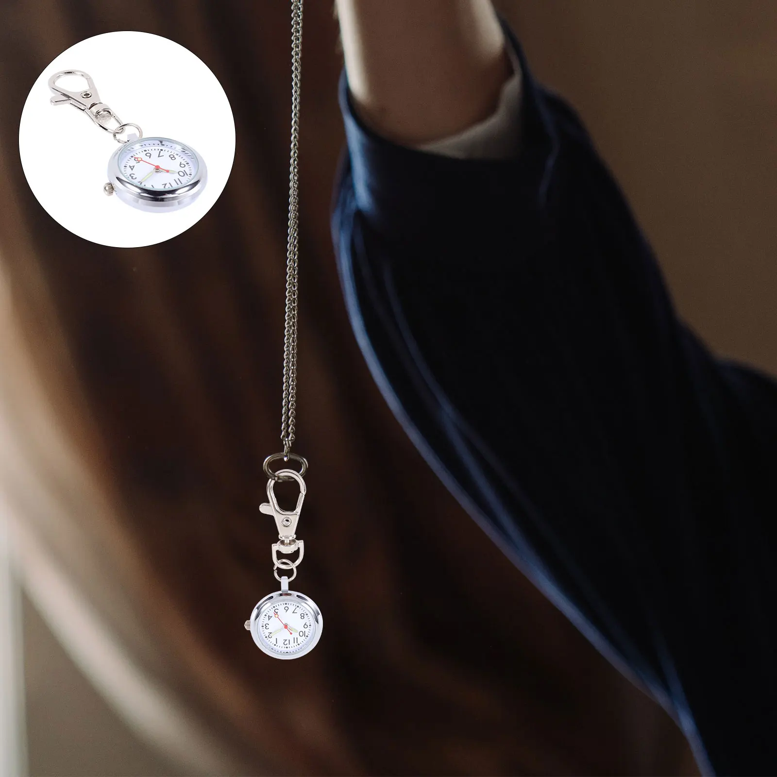 

Pocket Watch Keychain Pendant Vintage Nurse Watches for Men Women Large Dial Alloy Glass Material Timepiece Accessories