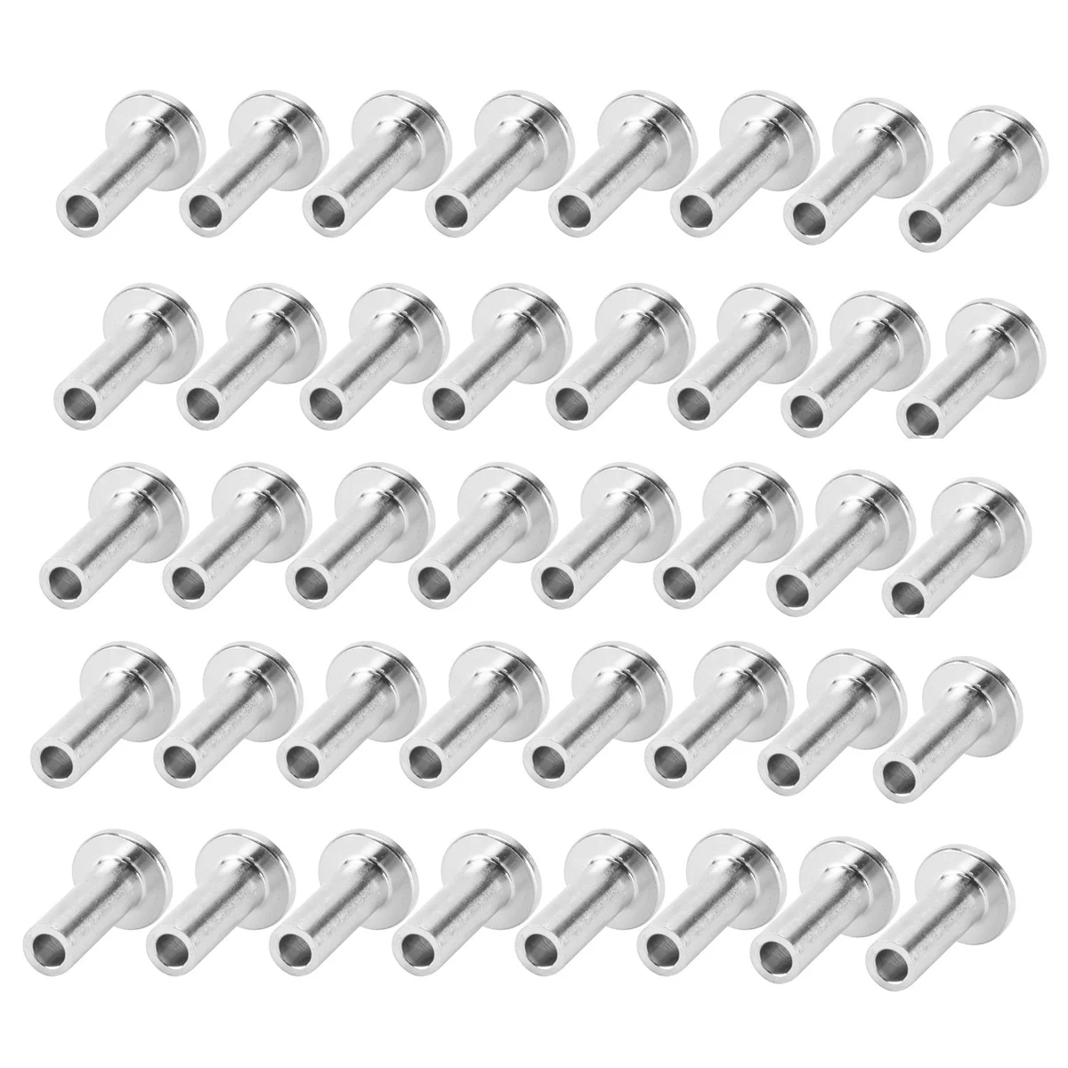 Mangas protectoras de acero inoxidable, Kit de ojal para Cable de 1/8 pulgadas, 40 piezas
