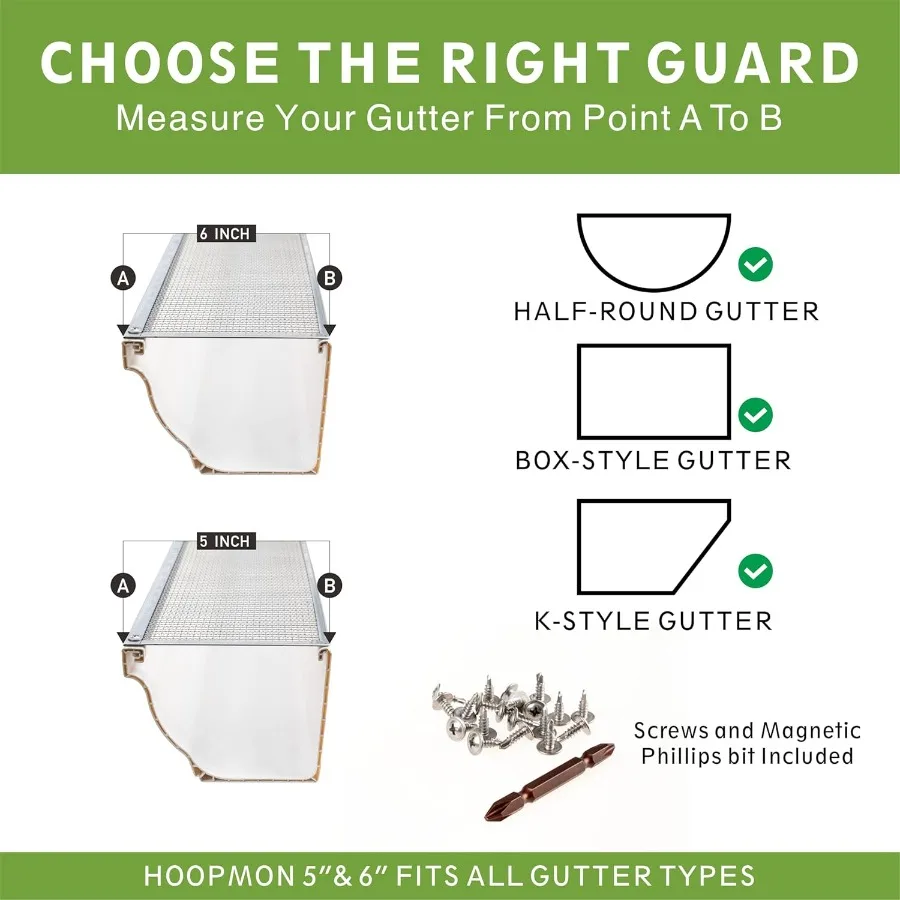 واقي مزراب من الدرجة الاحترافية 100 من الفولاذ المقاوم للصدأ يمنع التجاوز يناسب 5 في مسامير نصف دائرية بنصف دائرية على طراز K