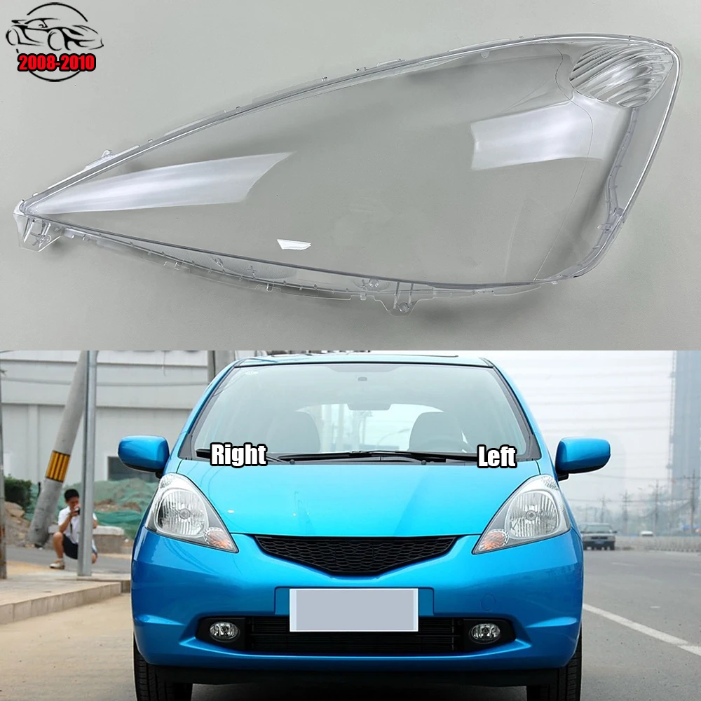 

For Honda Fit Jazz Hatchback 2008-2010 Transparent Headlight Cover Lens Headlamp Shell Replace Original Lampshade Plexiglass