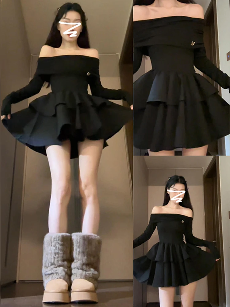 

Сексуальная пышная юбка Pure Desire с открытыми плечами для дня рождения, женская, ранняя весна 2026, новая модель с зауженной талией