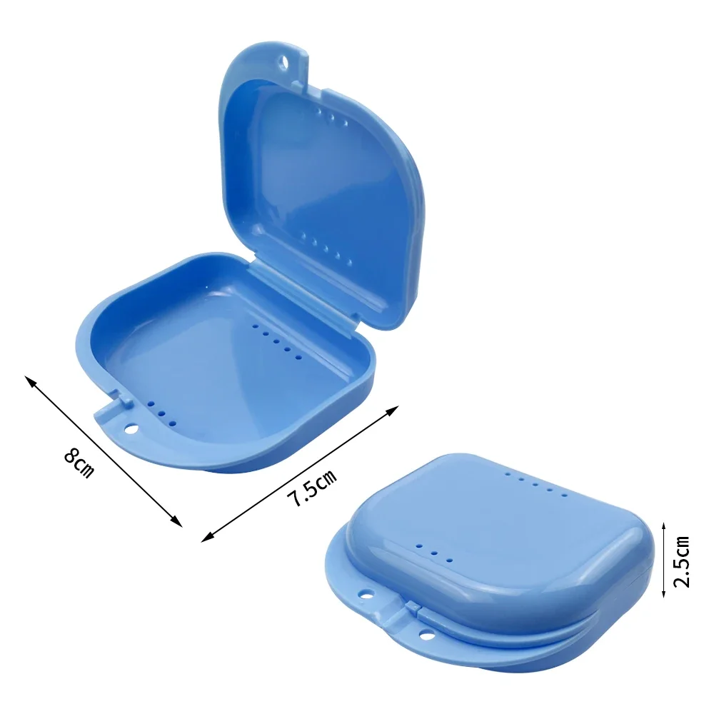 口腔衛生用入れ歯収納ボックス、歯科用器具ケース、矯正ブレース用トレイボックス、リテーナーケース、ベントホール、50個