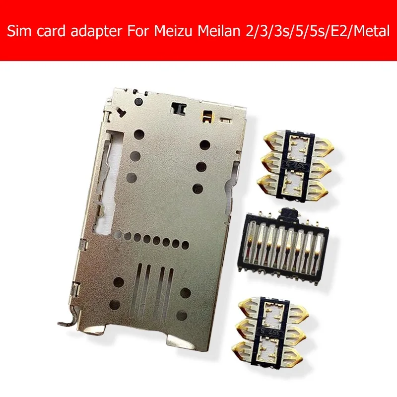 Sim Card Adapter Socket For Meizu Meilan 2/3/3s/5/5s/ES/Metal/X5 pro Sim Card Reader Holder + Inner Connector Panel Replacement