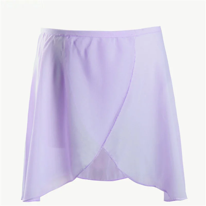 Hot Sale Cheap Kids Girls Children's White Black Pink Lilac Blue Wrap Chiffon Ballet Character Skirt