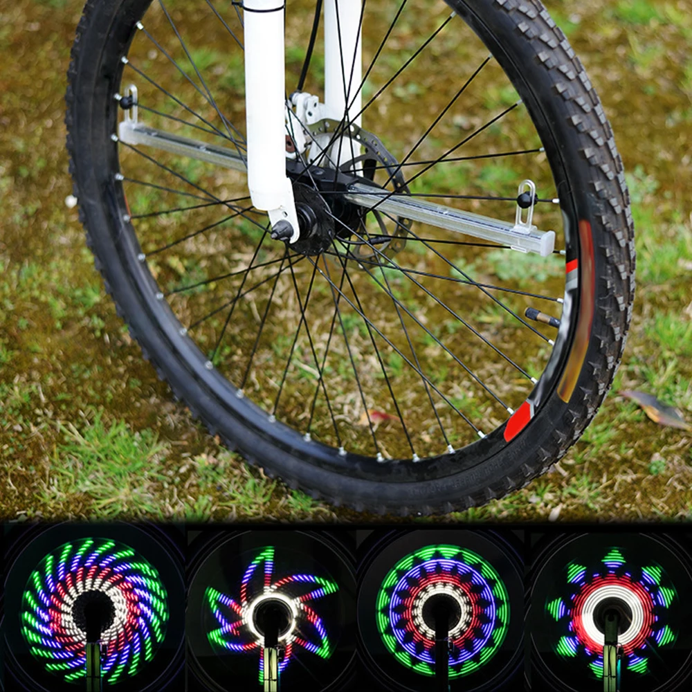 64 LED Bicycle Wheel Lights Waterproof Bike Spoke Wheel Light Programmable Motor RGB Display Rechargeable Bicycle Wheel Hub Lamp