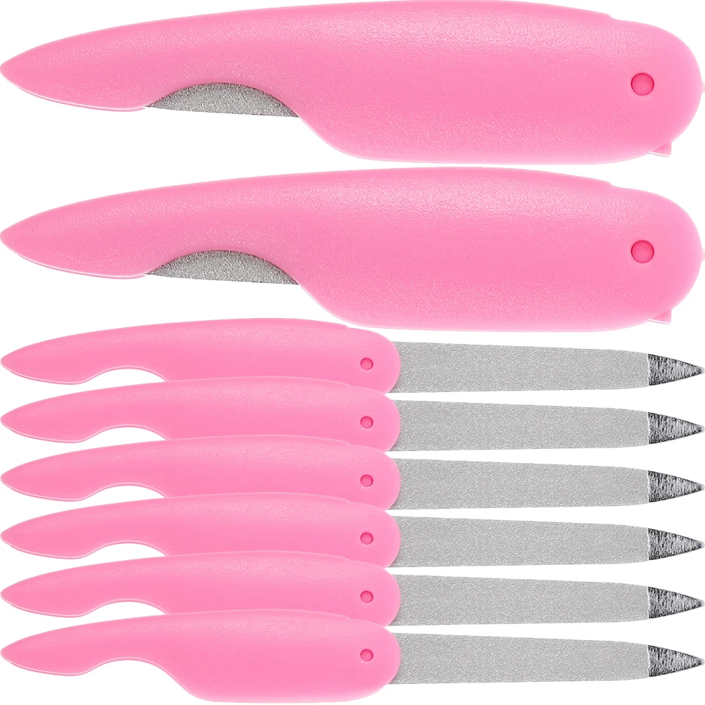 

8 Pcs Folding Nail File Metal Files for Women Natural Women's Buffing Tools