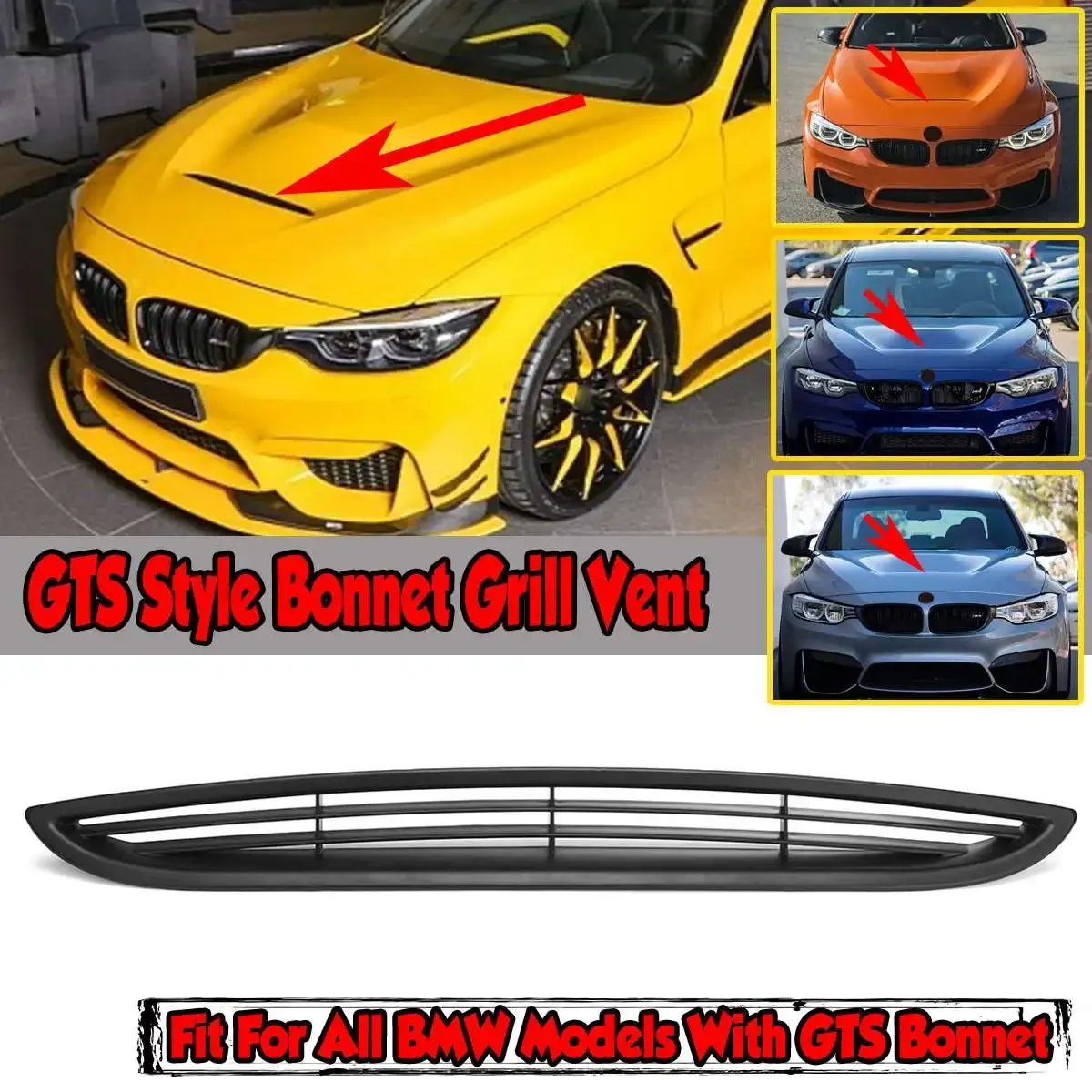 

GTS Style Car Front Bonnet Grill Hood Vent Cover Air Outlet For BMW E90 E91 E92 E93 F10 F22 G20 G30 F30 F80 F82 F83 M3 M4 M5