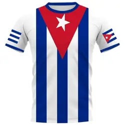 Camiseta de manga corta con cuello redondo para hombre y mujer, Camiseta con estampado de bandera cubana en 3D HD, con características de moda de verano, deportiva informal, suelta, novedad