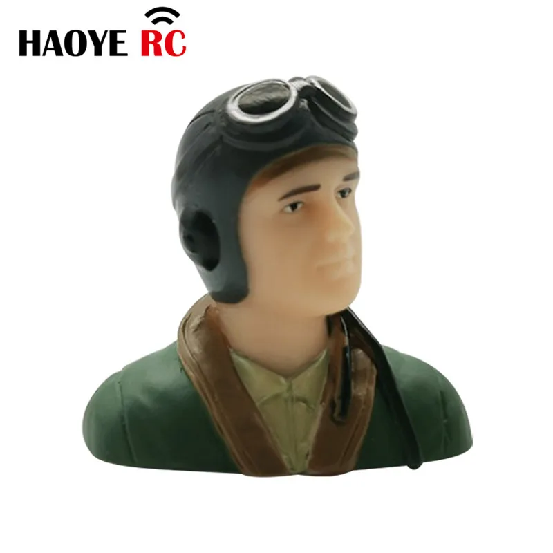 Haoye 1 Pc 1/6 1/9 Scale WWII Pilots Figures With Hat Toy Model For RC Plane Accessories Hobby Color Brown Army Green